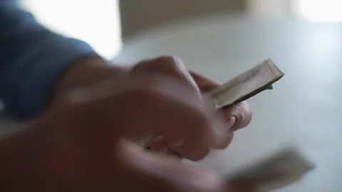 Closeup side view of unrecognizable senior adult male with wrinkled hands Stock Footage 249998591