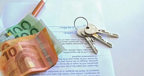 Closeup of signed contract. Stock Photos