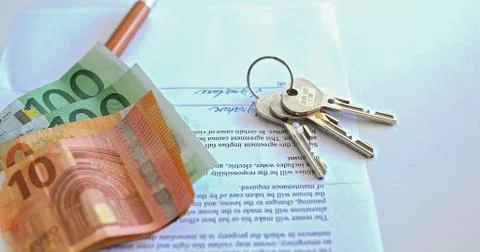 Closeup of signed contract. Stock Photos