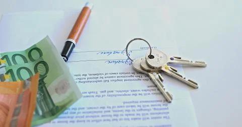 Closeup of signed contract. Stock Photos