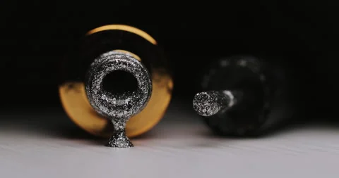 Closeup of silver glitter nail polish with an open bottle  Video stock 149364897