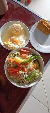 Closeup of simple set menu for lunch Stock Photos