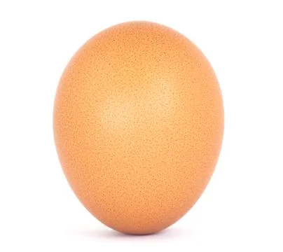 Closeup single egg isolated on white Foto stock