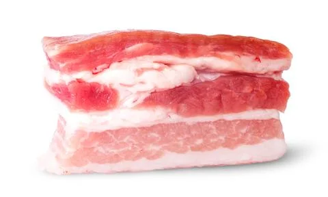Closeup single piece of bacon Stock Photos