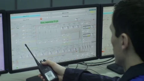 Closeup Skilled Worker Configures Programme on Computer Video stock 79501327