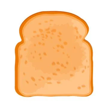 Closeup of slice of bread isolated illustration on white Stock Illustration