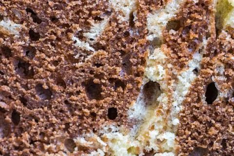 Closeup of a slice of marble cake slice Stock Photos