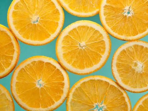 Closeup slice of orange fruit background,pattern background Stock Photos