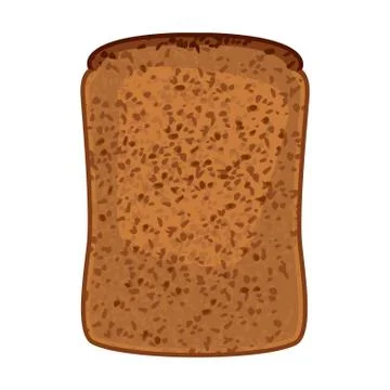Closeup of slice of whole wheat bread isolated illustration Stock Illustration