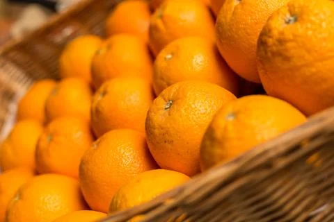 Closeup of sliced oranges Stock Photos