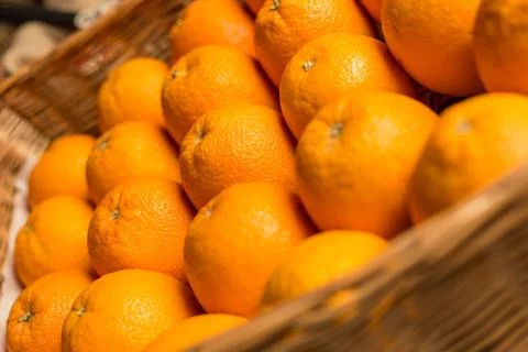 Closeup of sliced oranges Stock Photos