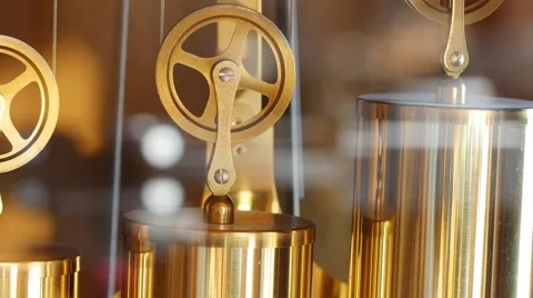 Closeup of slow dolly shot of pendulum on grandfather clock Stock Footage 57122929