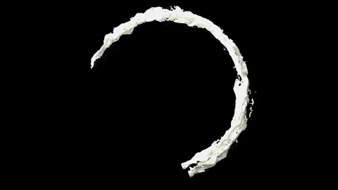 Closeup slow motion Circle Milk splashing Stock Footage 272317095