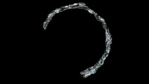 Closeup slow motion Circle Water splashing flow isolate on black background. Stock Footage 272316850