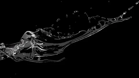Closeup Slow motion Water splashing isolate on black background. Stock Footage 268604648