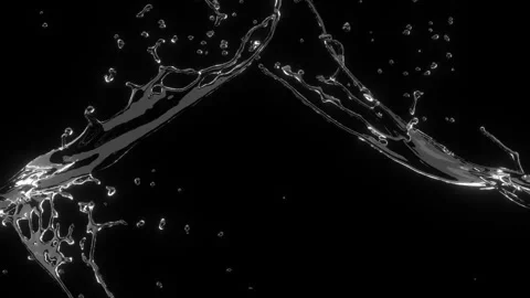 Closeup Slow motion Water splashing isolate on black background. Stock Footage 270188271