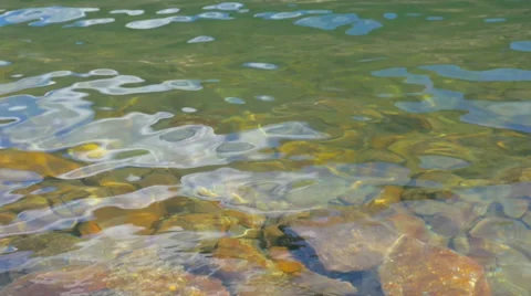 Closeup of Slow Motion Waves on a Lake Stock Footage 65524845