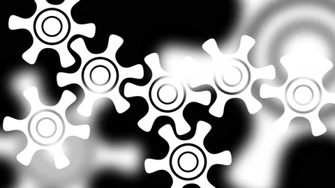 Closeup on slowly rotating white gears. Stock Footage 132816285
