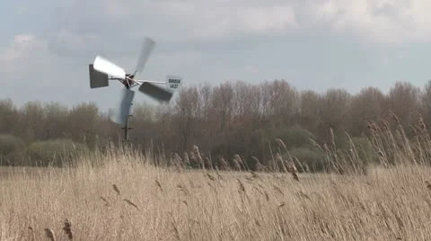 Closeup small windmill Stockbeeldmateriaal 10909635
