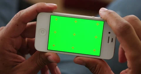 Closeup of smartphone with chromakey Видео 44499130