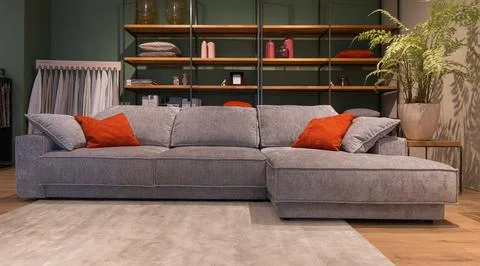 Closeup of sofa with cushions Stock Photos