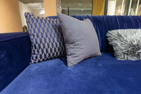 Closeup of sofa with cushions Stock Photos