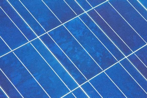 Closeup of a solar panel module diagonal Foto stock