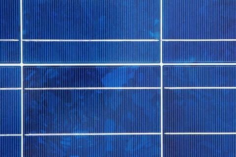 Closeup of a solar panel module Stock Photos