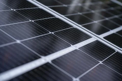 Closeup of solar panels with some reflections Stock Photos