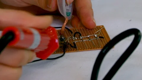 Closeup Soldering Circuit Board Stock Footage 112881749