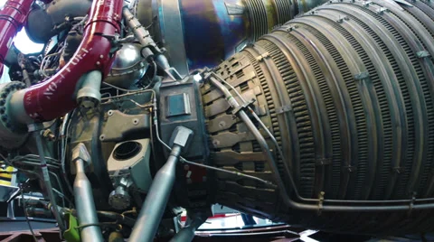Closeup of Spacecraft Rocket Engine HD Stock Footage 35476086