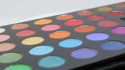 Closeup of spinning makeup palette Stock Footage 235432668