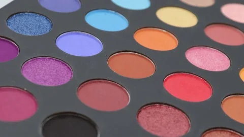 Closeup of spinning makeup palette Stock Footage 235562272