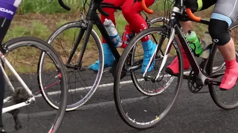 Closeup of spinning wheels Stock Footage 50452667