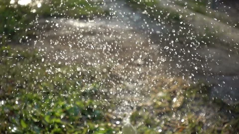 Closeup splashing water in slow motion in a daylight. Stock Footage 142881752