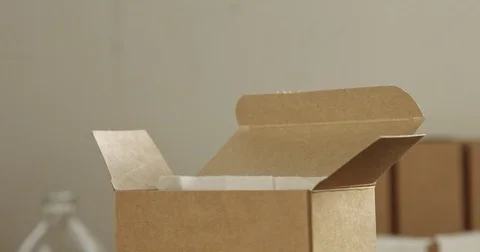 Closeup of a spoon takes a flour from box Stock Footage 75205720