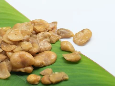 Closeup stack of baked broad beans Stock Photos