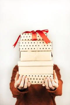 Closeup stack of boxes Stock Photos