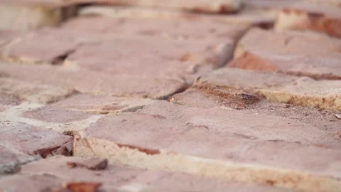 Closeup of stack of brick at construction site Stock Footage 308218067