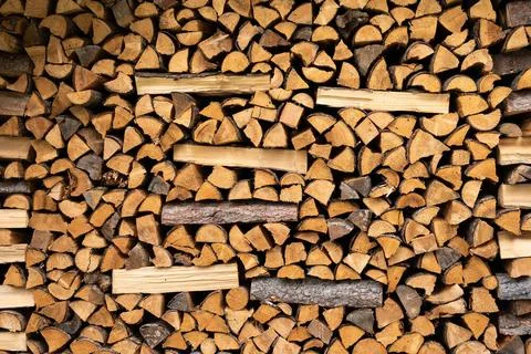  Closeup of a stack of burning wood, abstract structure Matrei in Osttirol... Stock Photos