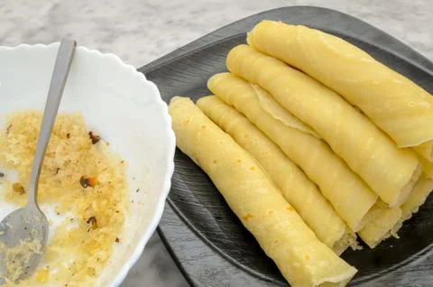 Closeup of a stack of Maida Dosa Fotos Stock