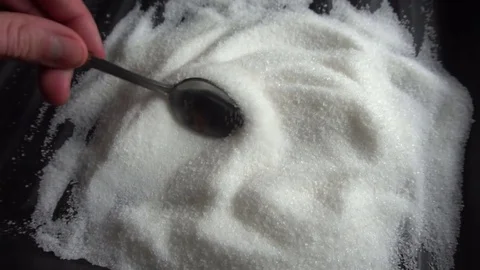 Closeup of stirring sugar Video stock 70452505
