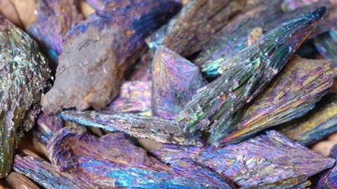 Closeup of stone colorful cluster of pure quartz. Stock Footage 240596880