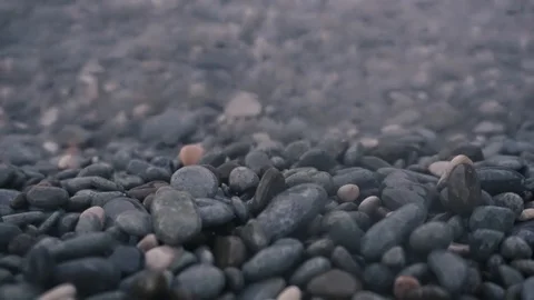 Closeup of a stony beach at evening Stock Footage 94587868