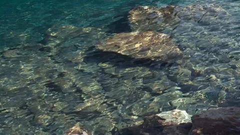 Closeup of a stony beach at evening Stock Footage 106346124