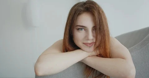 Closeup straight view shoot of young sexy caucasian female in black bodysuit Video stock 111961783