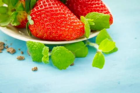 Closeup of strawberries Stock Photos