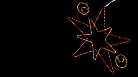 Closeup street led lighting installation at night in Lamongan Stock Footage 111495025