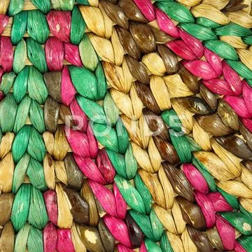 Closeup structure of colorful rattan use a background Stock Illustration