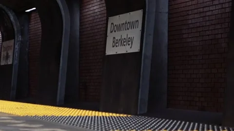 Closeup of subway train - Bart Stock Footage 203982501